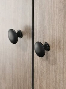 1pc Round Drawer Knob, Black Zinc Alloy Drawer Pull For Home - Black - View 1