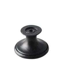 1pc Round Drawer Knob, Black Zinc Alloy Drawer Pull For Home - Black - View 2