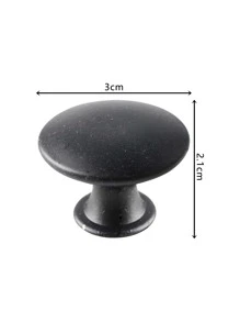 1pc Round Drawer Knob, Black Zinc Alloy Drawer Pull For Home - Black - View 3