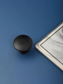 1pc Round Drawer Knob, Black Zinc Alloy Drawer Pull For Home - Black - View 5
