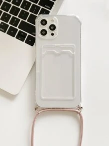 Dây đeo chéo đựng thẻ trong suốt đơn giản tương thích với ốp lưng điện thoại Apple, vỏ bảo vệ mềm chống rơi cho nữ chống nước chống sốc chống trầy xước - Trong sáng - Xem 4