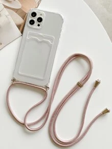 Dây đeo chéo đựng thẻ trong suốt đơn giản tương thích với ốp lưng điện thoại Apple, vỏ bảo vệ mềm chống rơi cho nữ chống nước chống sốc chống trầy xước - Trong sáng - Xem 5