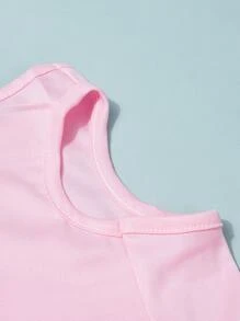 PETSIN Letter Graphic Pet Tank - Baby Pink - View 5