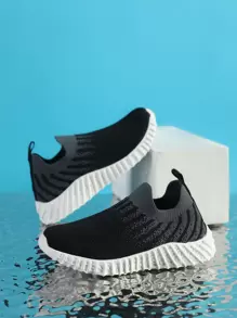 Boys Two Tone Slip On Running Shoes - Multicolor - View 2