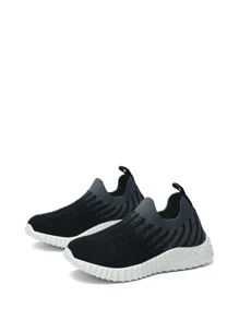 Boys Two Tone Slip On Running Shoes - Multicolor - View 3