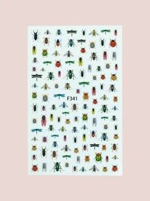 1sheet Insect Print Nail Art Sticker Nail Stickers DIY Nails Nail Supplies - Multicolor - View 4