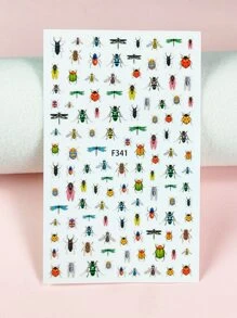 1sheet Insect Print Nail Art Sticker Nail Stickers DIY Nails Nail Supplies - Multicolor - View 5