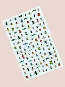 1sheet Insect Print Nail Art Sticker Nail Stickers DIY Nails Nail Supplies - Multicolor - View 6
