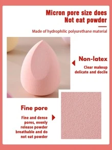 4件套化妆海绵套装，带收纳盒，适用于膏状和粉状遮瑕膏、散粉，价格实惠，是房间装饰、梳妆台、旅行、卧室和化妆配件的理想之选。 - 彩色 - 查看 4