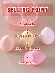 4件套化妆海绵套装，带收纳盒，适用于膏状和粉状遮瑕膏、散粉，价格实惠，是房间装饰、梳妆台、旅行、卧室和化妆配件的理想之选。 - 彩色 - 查看 5