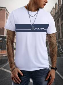 Manfinity Homme Men Letter Graphic Tee - White - View 1