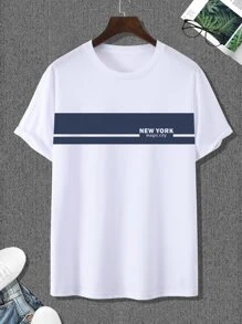 Manfinity Homme Men Letter Graphic Tee - White - View 2