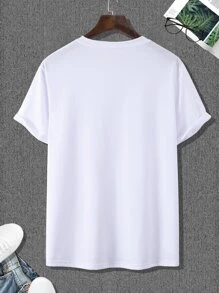 Manfinity Homme Men Letter Graphic Tee - White - View 3