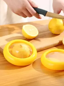 1pc Silicone Lemon Fresh Cover, Yellow Round Lemon Lid For Kitchen - Yellow - View 1