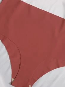 Plus Size High Waisted Multicolor Plain Casual Comfy Fabric Panties With Slight Stretch For Women Daily Wear - Multicolor - View 4