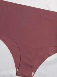 Plus Size High Waisted Multicolor Plain Casual Comfy Fabric Panties With Slight Stretch For Women Daily Wear - Multicolor - View 5