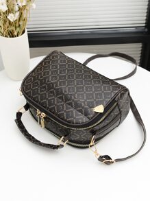 Waterproof,Lightweight,Business Casual,Foldable Letter Graphic Dome Bag For Teen Girls Women College Students,Rookies & White-collar Workers Perfect for Office,College,Work ,Business,Commute - Brown - View 7