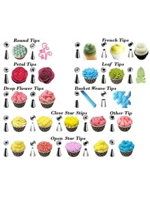 24 & 48pcs Cream Piping Nozzles/tips
