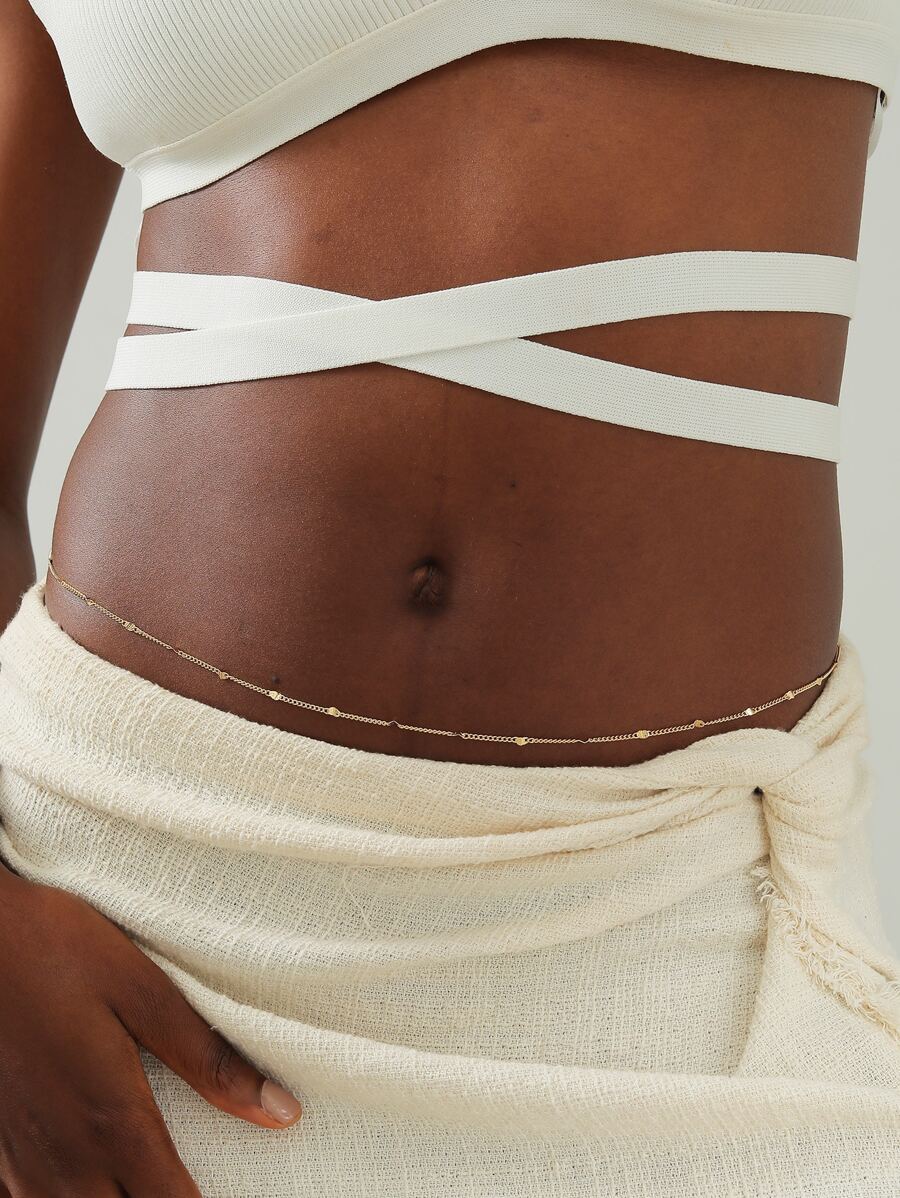 Cadena para la cintura unicolor minimalista - Amarillo Oro - Ver 1