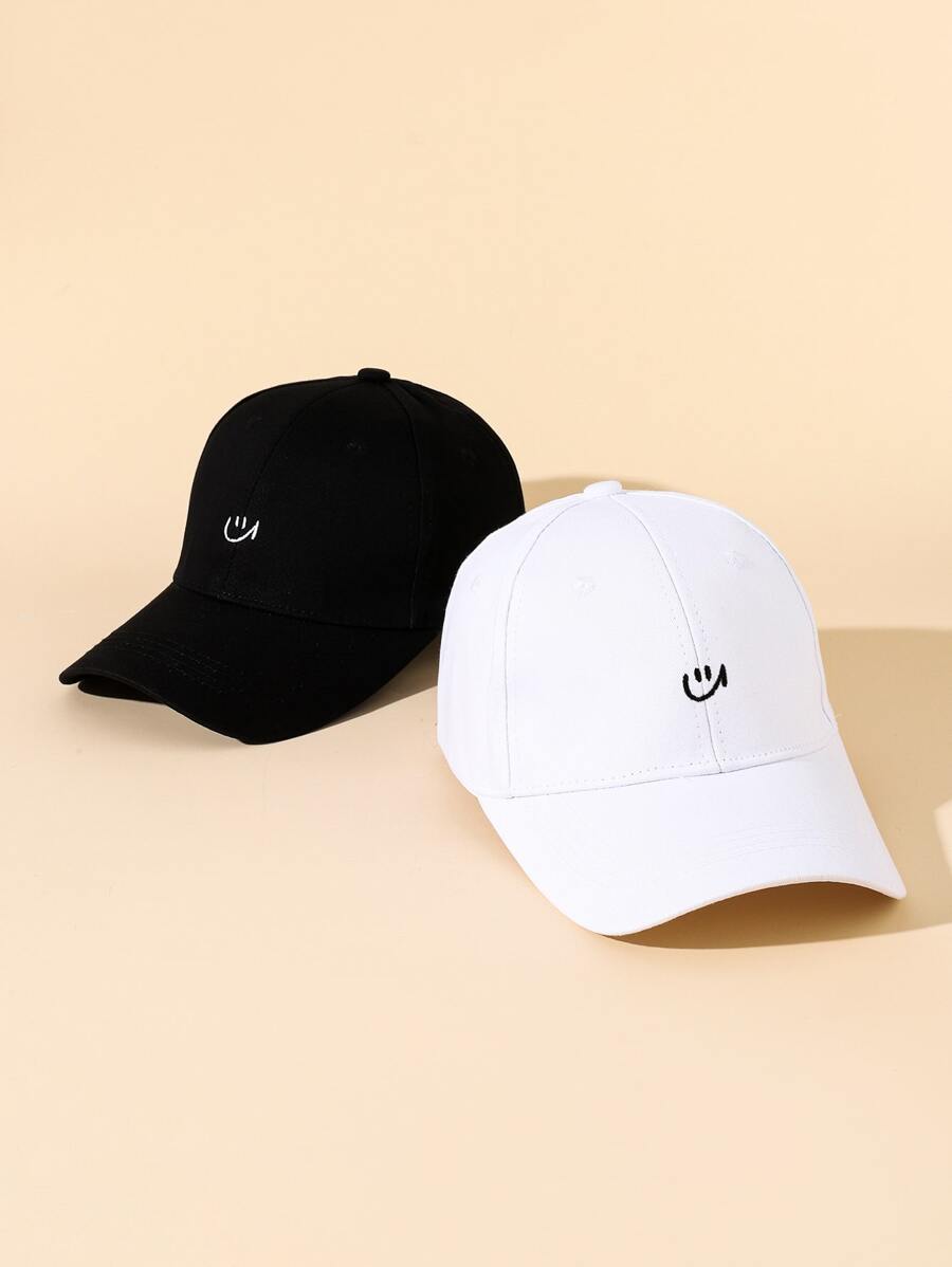 2 cái Biểu hiện Thêu Mũ bóng chày - Đen và trắng - Xem 1