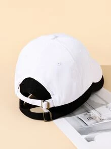 2pcs Letter Embroidered Baseball Cap - Black and White - View 3