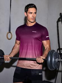 Manfinity Sport Corelite 男友风男士反光字母图案运动 T 恤健身上衣 - 彩色 - 查看 1