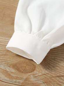 SHEIN Tween女孩主教袖襯衫連衣裙＆側面開衩毛衣背心