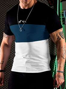 Manfinity Homme Tops Nam Khối Màu Đồ họa Giải trí - Nhiều màu - Xem 1