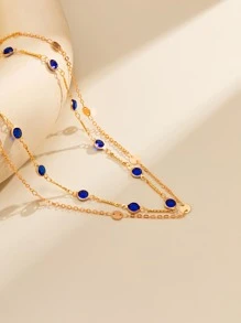 2pcs/set Fashionable Round Decor Waist Chain For Women For Daily Decoration - Royal Blue - View 3