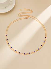 2pcs/set Fashionable Round Decor Waist Chain For Women For Daily Decoration - Royal Blue - View 5