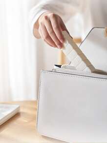 1pc Letter Graphic Portable Medicine Storage Box - White - View 2