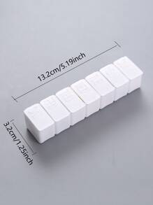 1pc Letter Graphic Portable Medicine Storage Box - White - View 5