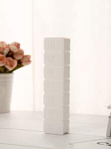 1pc Letter Graphic Portable Medicine Storage Box - White - View 7