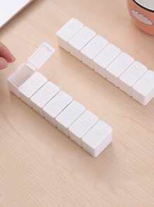 1pc Letter Graphic Portable Medicine Storage Box - White - View 8