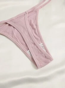 SHEIN 7packs Ribbed Knit Sexy G-String - Multicolor - View 3