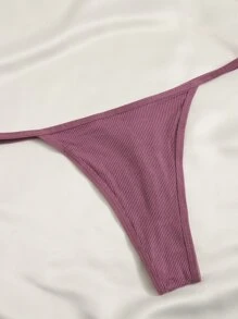 SHEIN 7packs Ribbed Knit Sexy G-String - Multicolor - View 5