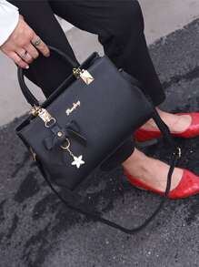 Yogodlns Túi đeo vai có nơ trang trí, Túi xách tay có sức chứa lớn thanh lịch dành cho nữ có quai xách trên cùng có nơ, Quà tặng Ngày của Mẹ cho Mẹ, Ba lô xách tay, Túi đeo vai bền nhẹ Synthesis, Túi du lịch đi làm chống thấm nước có nơ trang trí cho nữ, Túi đeo chéo PU thời trang, Ví cầm tay hai quai cho công sở - màu đen - Xem 2