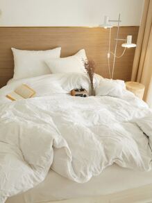 Tufted Star Duvet Cover Set Without Filler - White - View 4