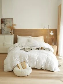 Tufted Star Duvet Cover Set Without Filler - White - View 8