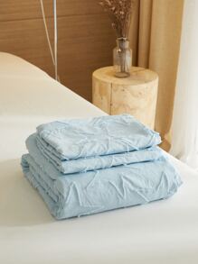 Tufted Star Duvet Cover Set Without Filler - Blue - View 2