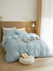 Tufted Star Duvet Cover Set Without Filler - Blue - View 3