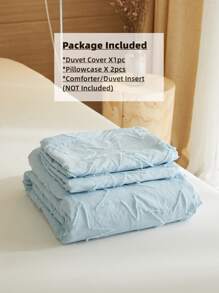 Tufted Star Duvet Cover Set Without Filler - Blue - View 5