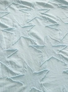 Tufted Star Duvet Cover Set Without Filler - Blue - View 8
