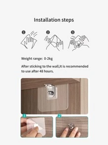 2pcs Clear Shelf Bracket, Punch Free Cabinet Board Holder For Home Room Decor Home Decor Fall Decor Bedroom Decor - Clear - View 5