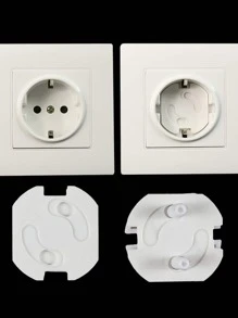 1pc EU Socket Cover, Simple White Plastic Switch Cover For Household - White - View 1