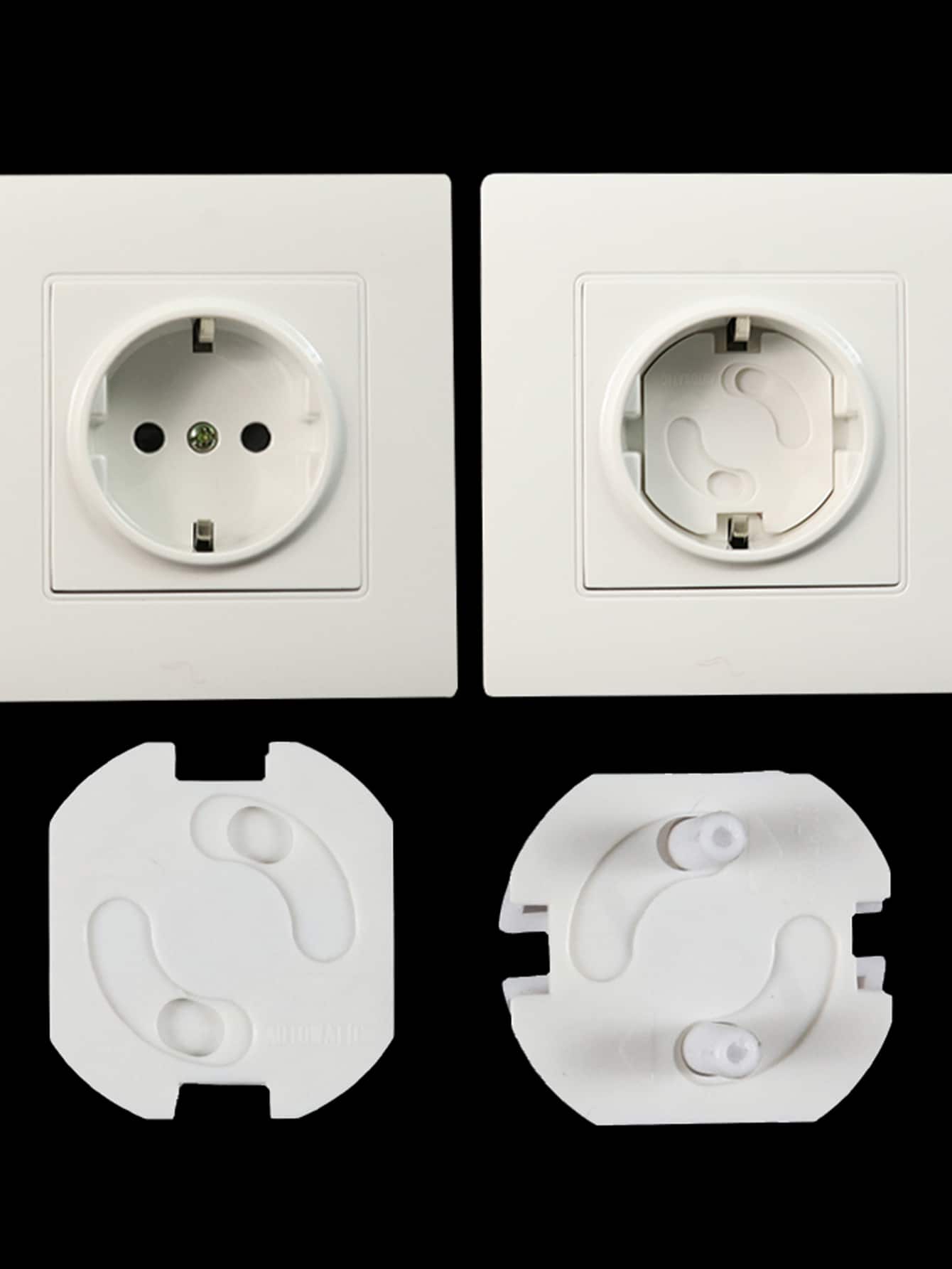 1pc EU Socket Cover, Simple White Plastic Switch Cover For Household - White - View 1