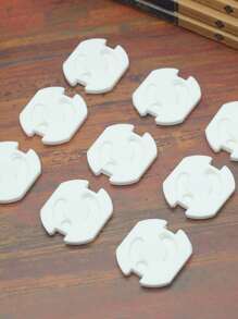 1pc EU Socket Cover, Simple White Plastic Switch Cover For Household - White - View 2