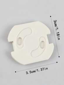 1pc EU Socket Cover, Simple White Plastic Switch Cover For Household - White - View 3