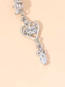 Đá & Trái Tim Trang Trí Rốn Bụng Vòng Unisex Thời Trang Punk Cơ Thể Trang Sức Khuyên - Bạc - Xem 4