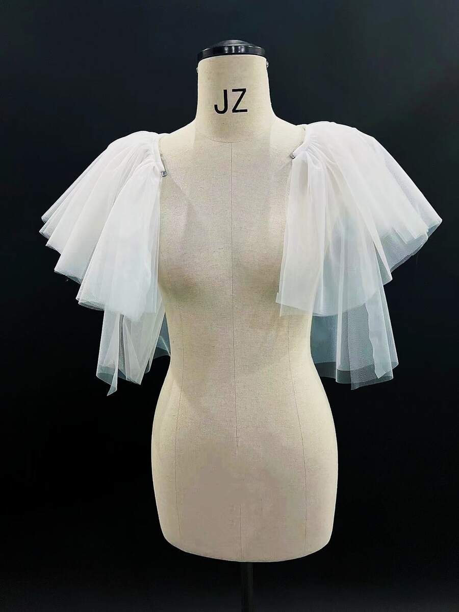 Layered Wedding Wrap Fall Clothes For Women - White - View 1